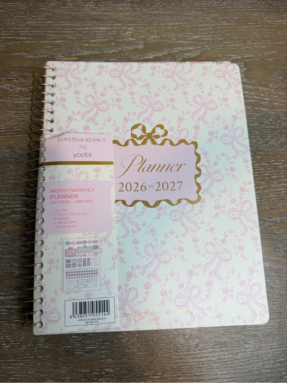 LoveShackFancy x Target - Yoobi Monthly and Weekly Planner 7"x 9" - Coquette Bow